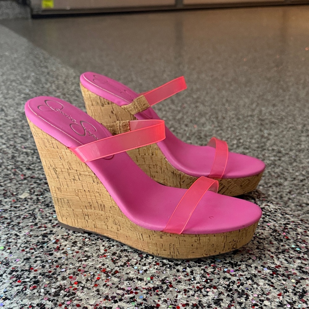 Jessica Simpson Pink Wedge Sandals